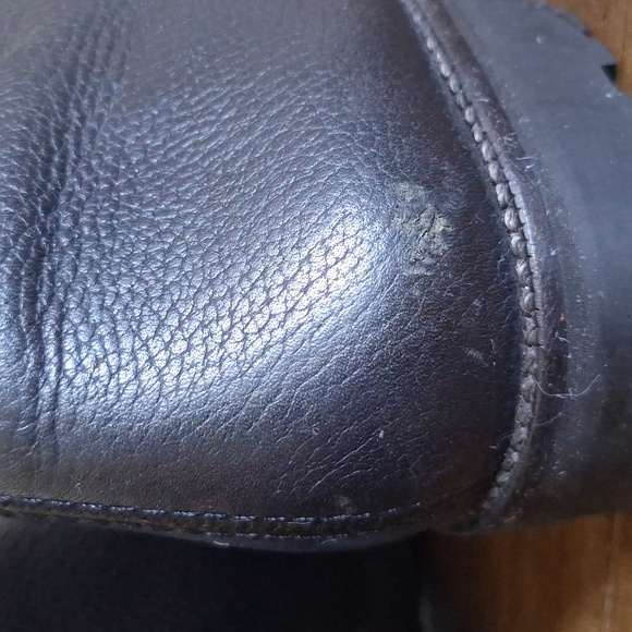 Cole Haan Black Leather Shearling Lined Winter Ankle Boots Zip Front Sz 8.5B - Picture 10 of 17